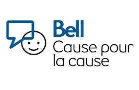 Logo de la campagne Bell Cause pour la cause : petit bonhomme sourire avec l'icône dialogue
